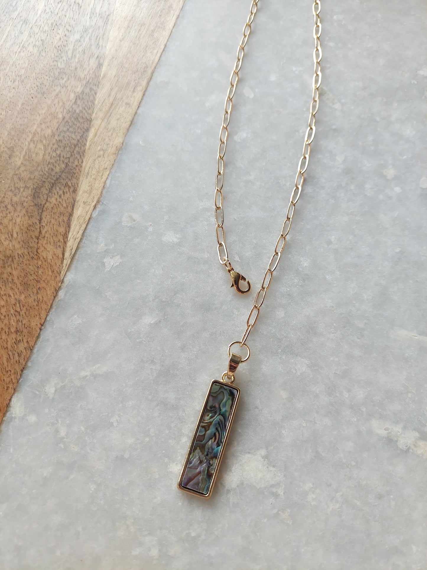 Adjustable Choker - Abalone Pendant
