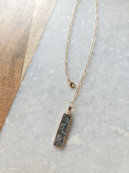 Adjustable Choker - Abalone Pendant