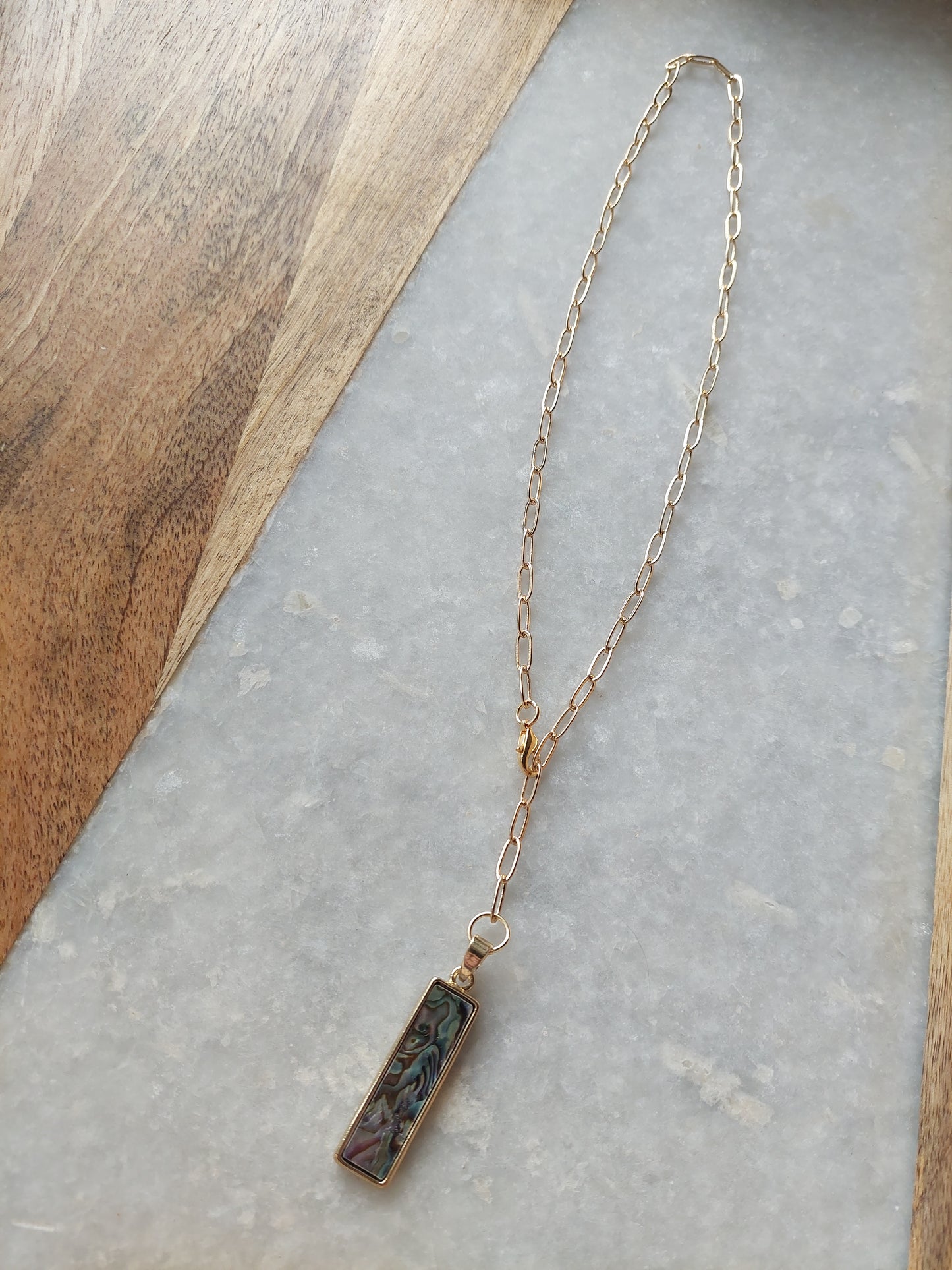Adjustable Choker - Abalone Pendant