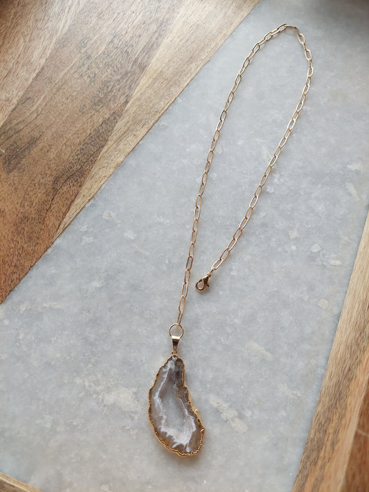 Adjustable Choker - Druzy Agate