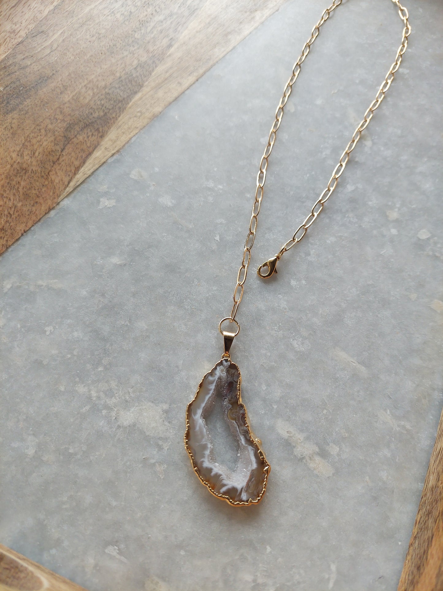 Adjustable Choker - Druzy Agate