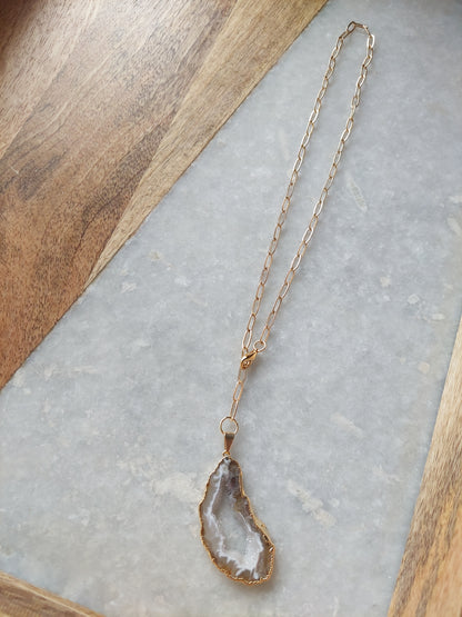 Adjustable Choker - Druzy Agate