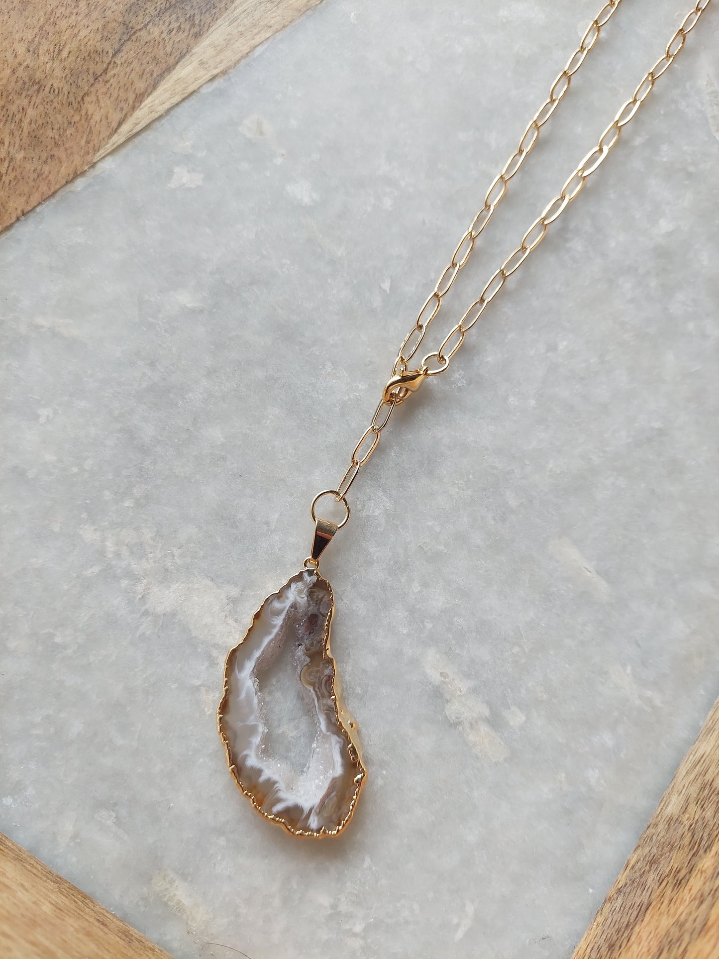 Adjustable Choker - Druzy Agate