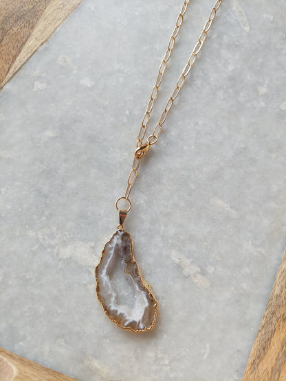 Adjustable Choker - Druzy Agate