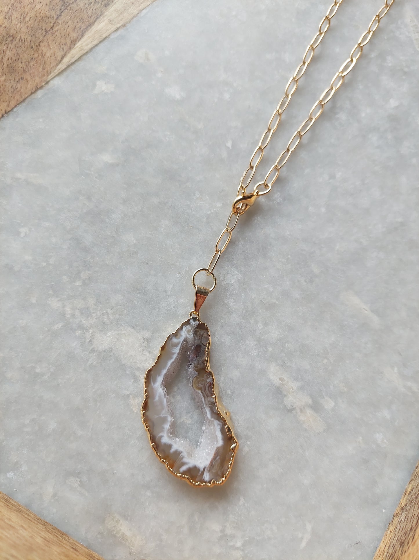 Adjustable Choker - Druzy Agate