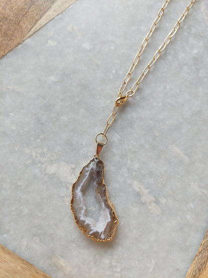 Adjustable Choker - Druzy Agate