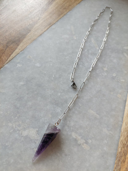 Adjustable Choker - Amethyst Spike