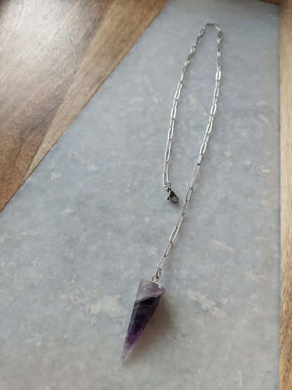 Adjustable Choker - Amethyst Spike