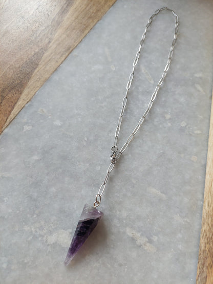 Adjustable Choker - Amethyst Spike