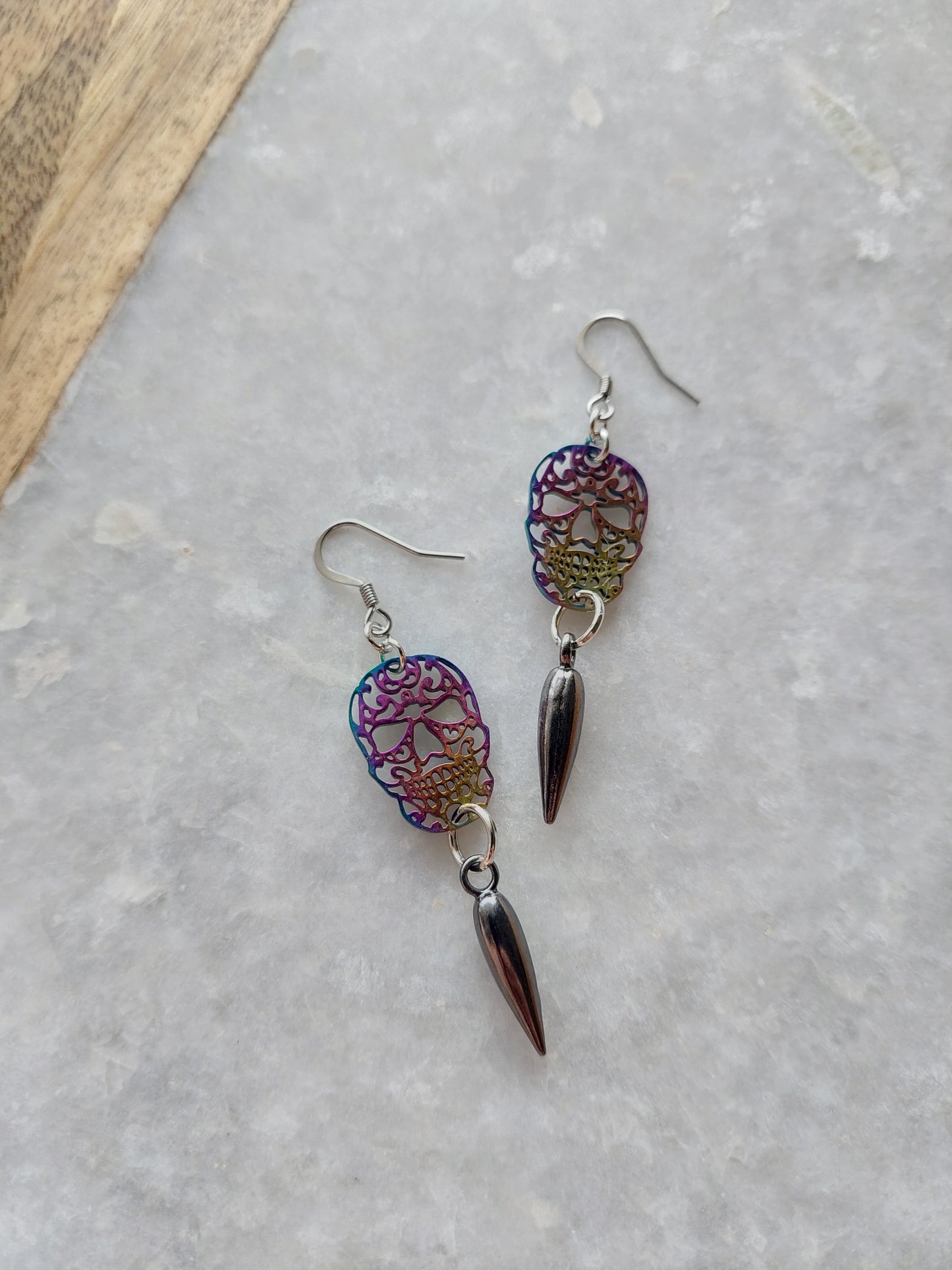 Sugar Skull Earrings - Rainbow