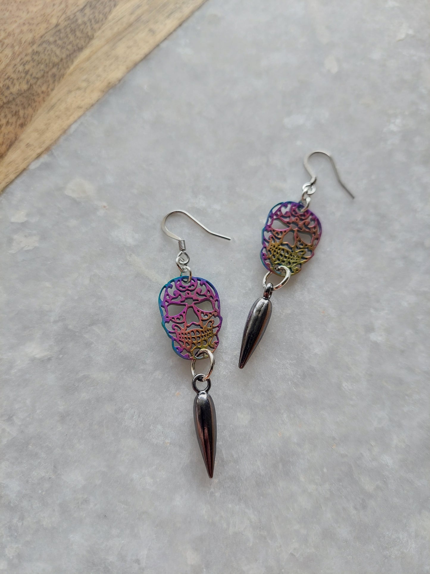 Sugar Skull Earrings - Rainbow