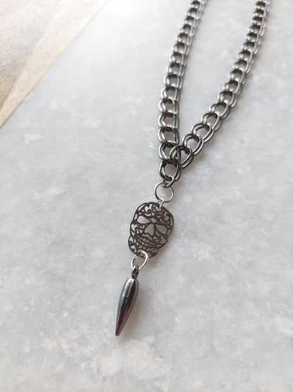Sugar Skull Spike Necklace