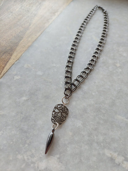 Sugar Skull Spike Necklace