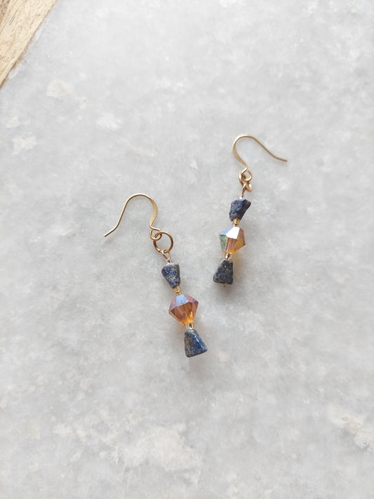 Golden Lapis Earrings