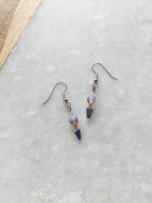 Ball and Lapis Earrings
