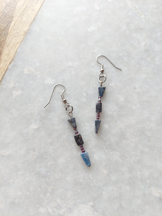 Lapis and Iolite Earrings