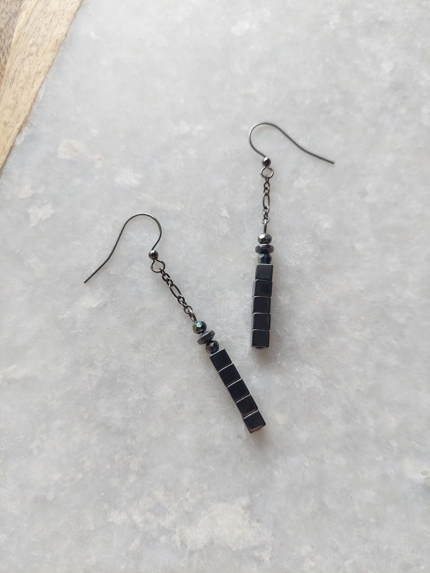 Gunmetal Earrings - long