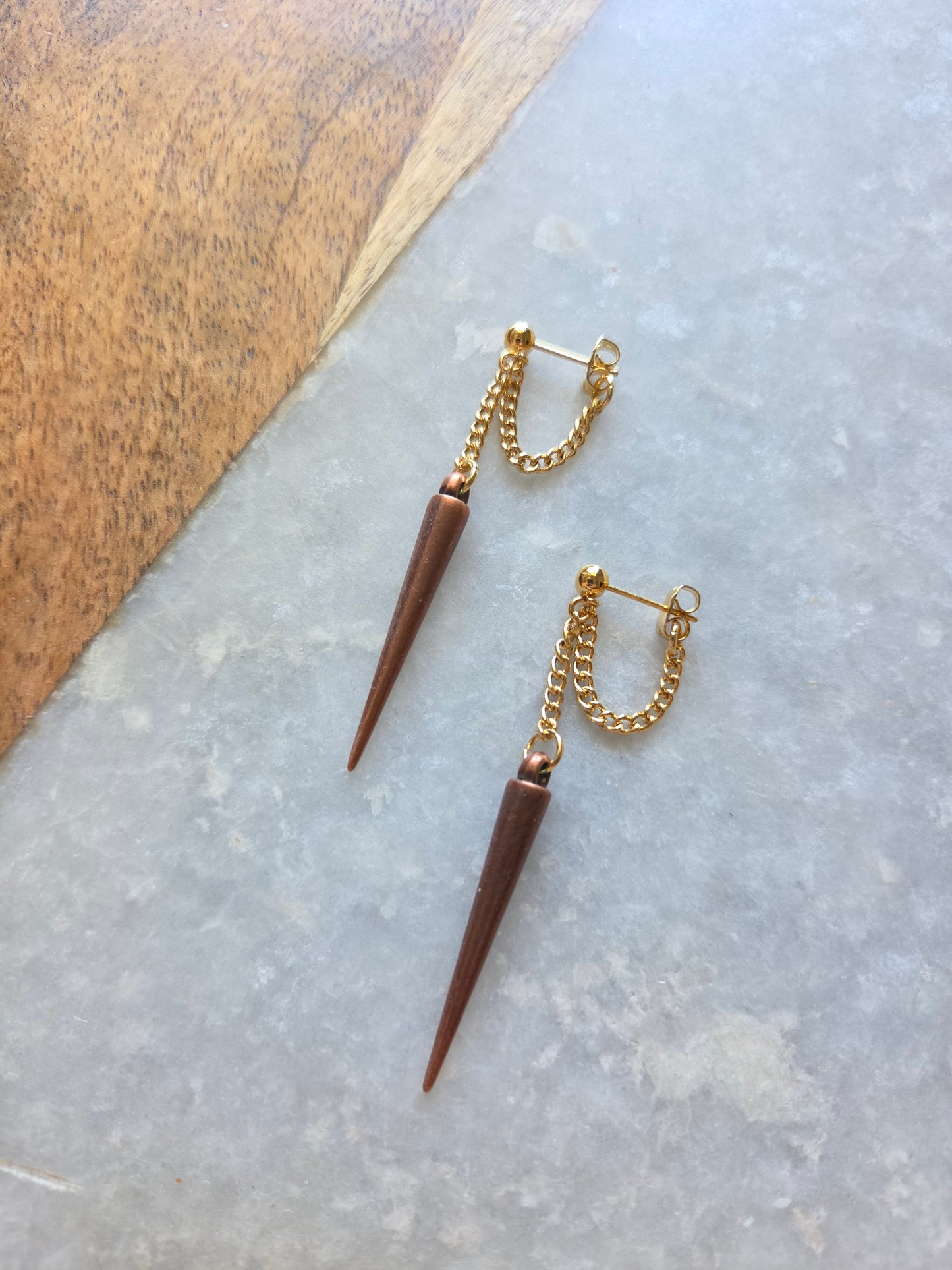 Spike Post Earrings (long)
