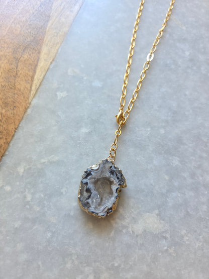 Adjustable Necklace - Druzy Agate