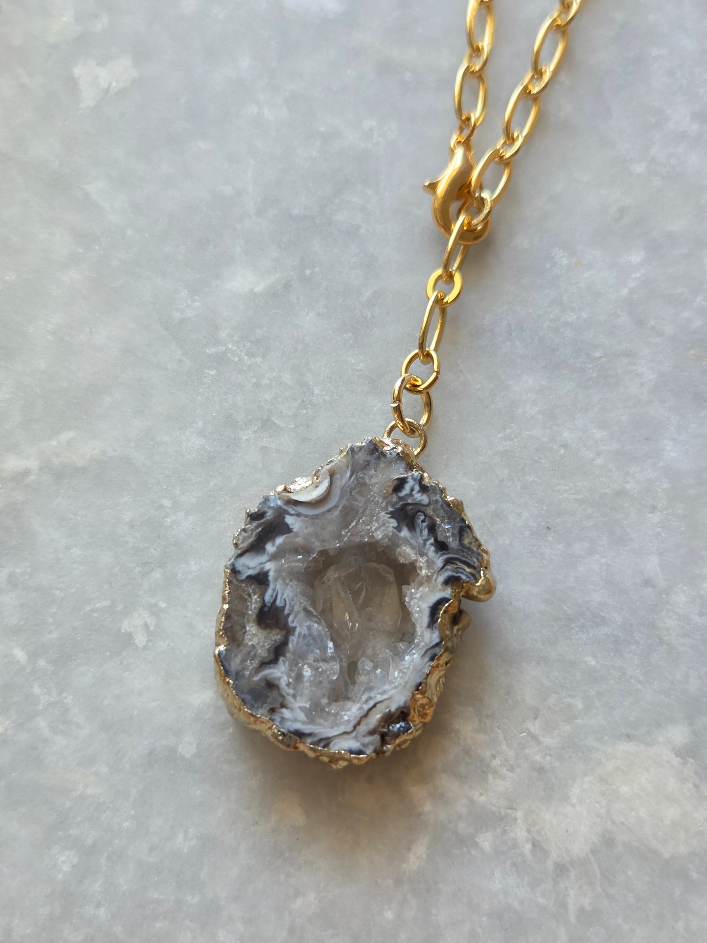 Adjustable Necklace - Druzy Agate