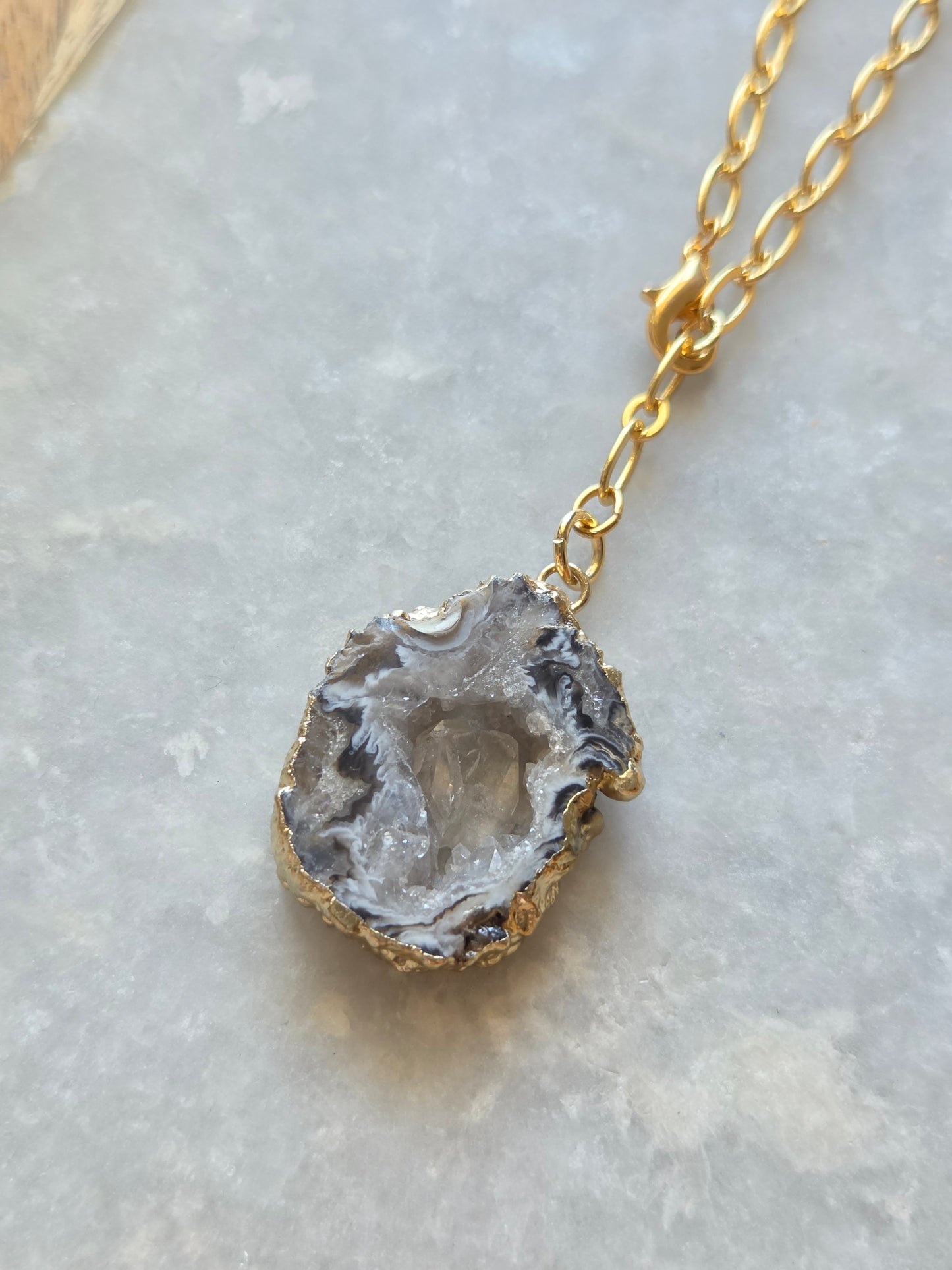 Adjustable Necklace - Druzy Agate