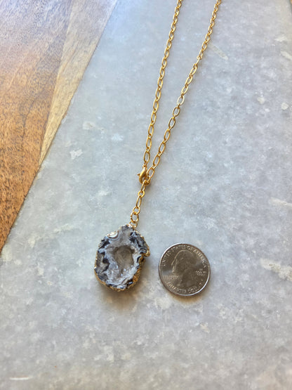 Adjustable Necklace - Druzy Agate