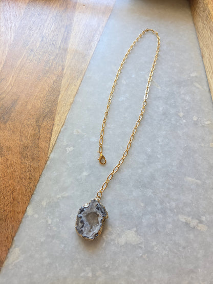 Adjustable Necklace - Druzy Agate