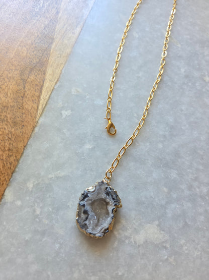 Adjustable Necklace - Druzy Agate