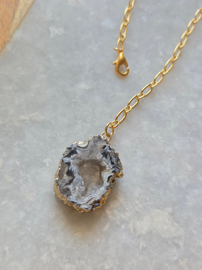 Adjustable Necklace - Druzy Agate