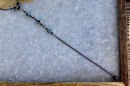 Edgy Necklace, Long Necklace, Drop Chain Necklace, Long Chain Necklace, Gunmetal Necklace, Gunmetal Jewelry, Dark Necklace