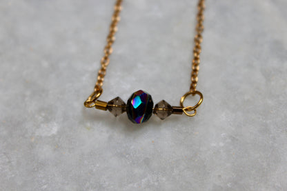 Bar Necklace, Gold Necklace, Gold Accessories, Short Necklace, Opalescent Jewelry, Basic Jewelry, Chain Necklace, Simple Necklace