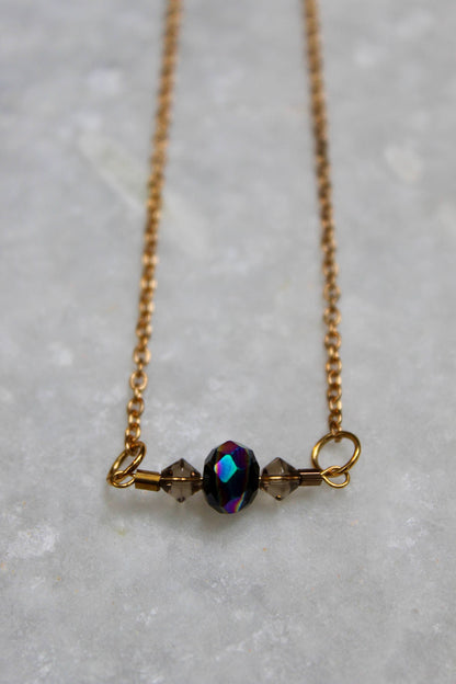 Bar Necklace, Gold Necklace, Gold Accessories, Short Necklace, Opalescent Jewelry, Basic Jewelry, Chain Necklace, Simple Necklace