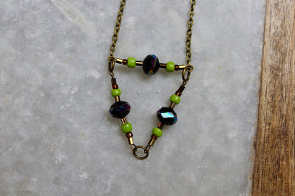 Festival Necklace, Antique Gold Accessories, Antique Gold Necklace, Triangle Necklace, Geometric Jewelry, Metal Necklace, Festival Jewelry