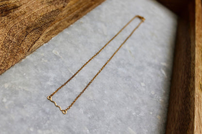 Gold Bar Necklace, Bar Necklace, Gold Necklace, Gold Jewelry, Wavy Necklace, Wavy Bar Necklace, Simple Jewelry, Classic Necklace