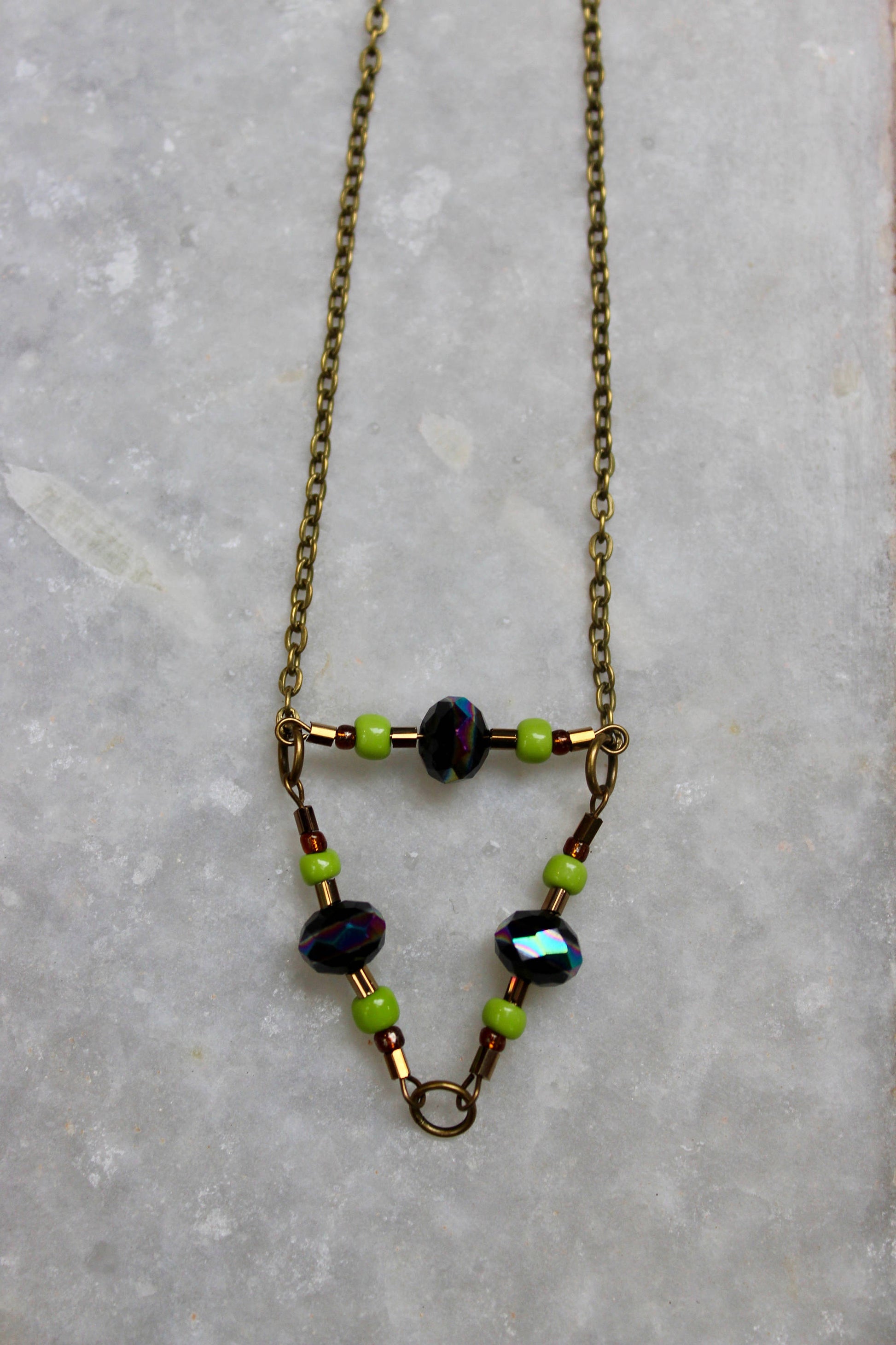 Festival Necklace, Antique Gold Accessories, Antique Gold Necklace, Triangle Necklace, Geometric Jewelry, Metal Necklace, Festival Jewelry