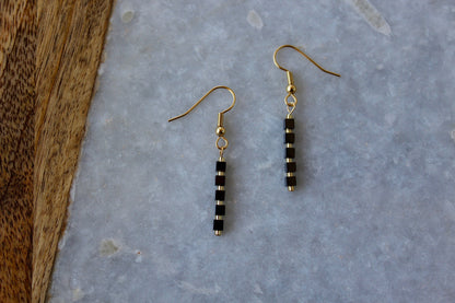 Gunmetal Earrings, Gunmetal Jewelry, Gifts for Her, Dangle Earrings, Gold Jewelry, Gold Earrings, Holiday Jewelry, Drop Earrings