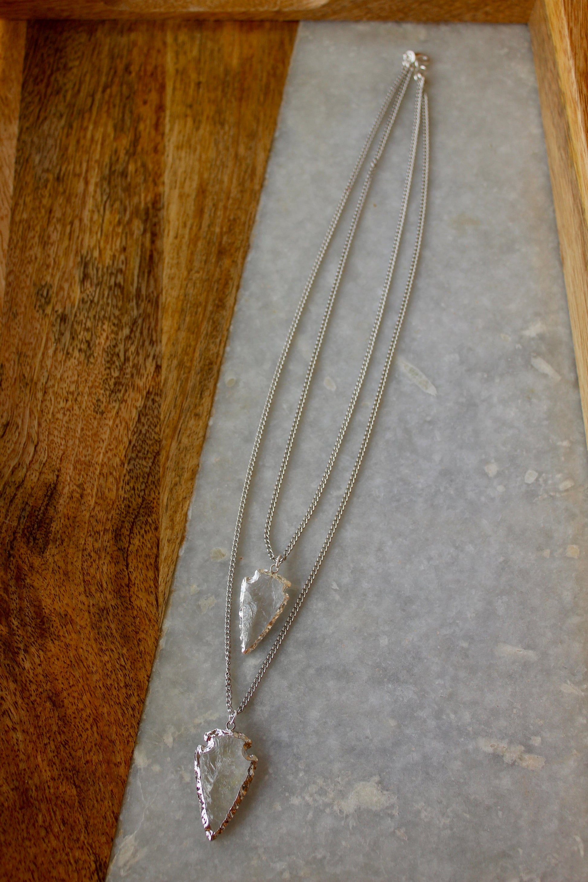 Arrowhead Necklace, Quartz Necklace, Quartz Jewelry, Semi Precious Necklace, Pendant Necklace, Silver Jewelry, Silver Necklace, Cool Jewelry