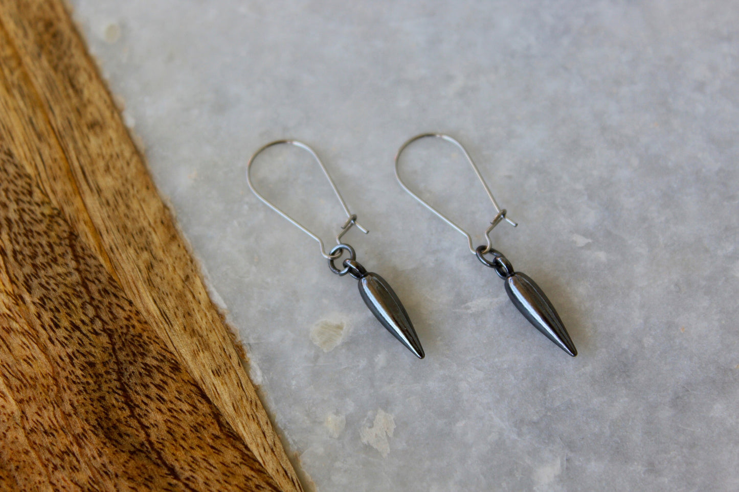 Kidney Earrings, Halloween Jewelry, Halloween Earrings, Spike Earrings, Dark Earrings, Gothic Earrings, Gray Earrings, Grey Earrings