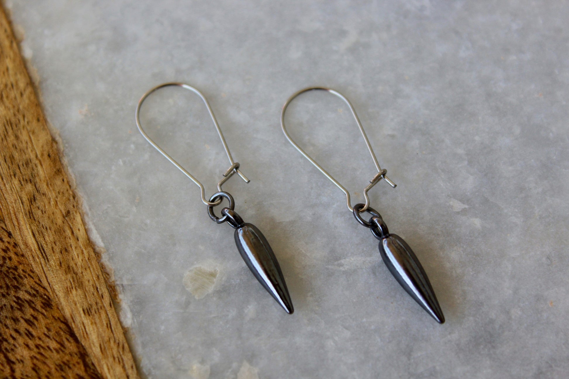 Kidney Earrings, Halloween Jewelry, Halloween Earrings, Spike Earrings, Dark Earrings, Gothic Earrings, Gray Earrings, Grey Earrings