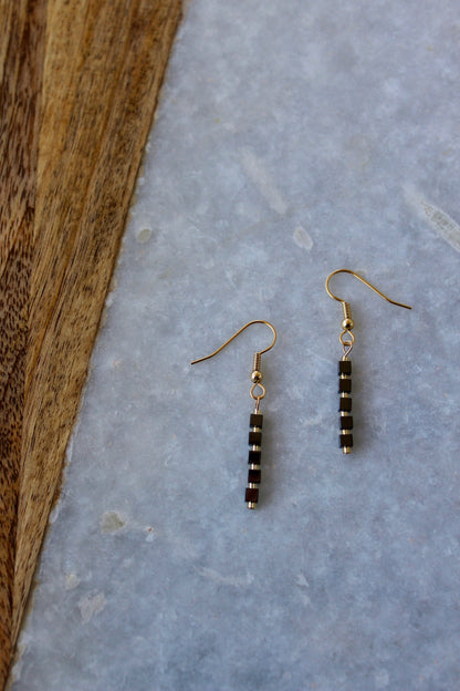 Gunmetal Earrings, Gunmetal Jewelry, Gifts for Her, Dangle Earrings, Gold Jewelry, Gold Earrings, Holiday Jewelry, Drop Earrings