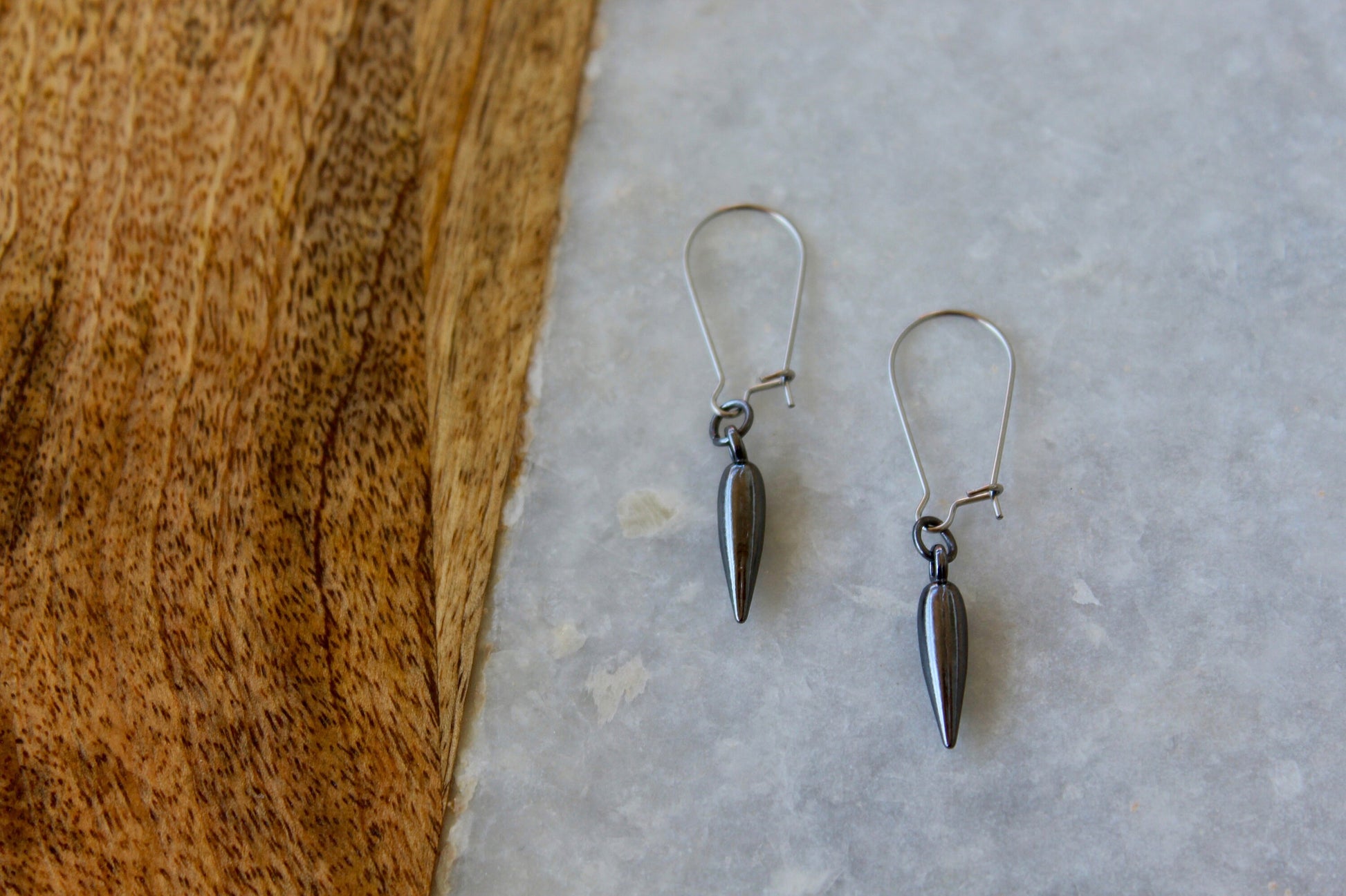 Kidney Earrings, Halloween Jewelry, Halloween Earrings, Spike Earrings, Dark Earrings, Gothic Earrings, Gray Earrings, Grey Earrings