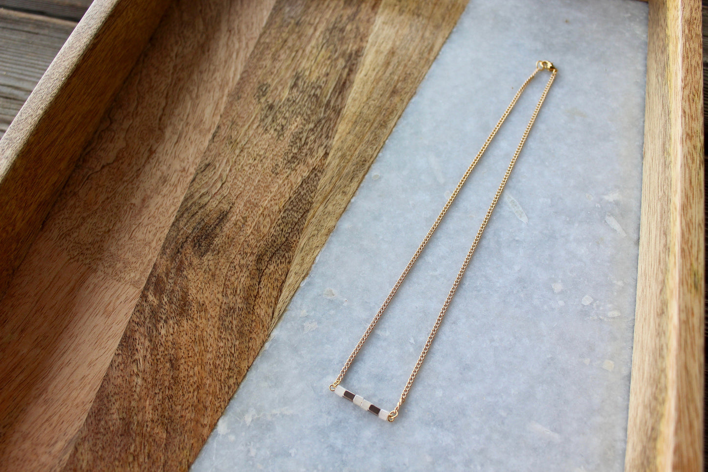 Pink Jewelry, Bar Necklace, Work From Home Jewelry, Pale Pink Necklace, Simple Necklace, Gold Necklace, Gold Jewelry, Classy Necklace