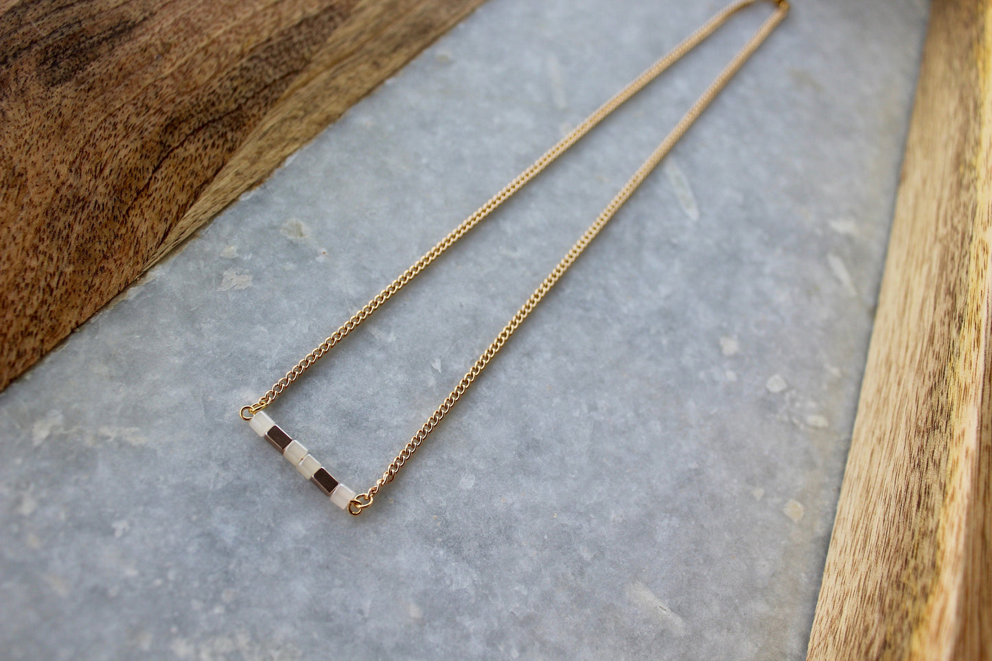 Pink Jewelry, Bar Necklace, Work From Home Jewelry, Pale Pink Necklace, Simple Necklace, Gold Necklace, Gold Jewelry, Classy Necklace