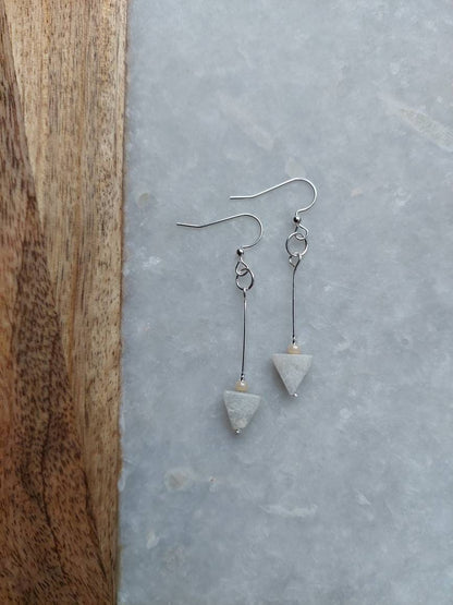 Aventurine Earrings, Boho Earrings, Festival Earrings, Silver Earrings, Dangle Earrings, Cool Earrings, Funky Earrings, Lightweight Earrings