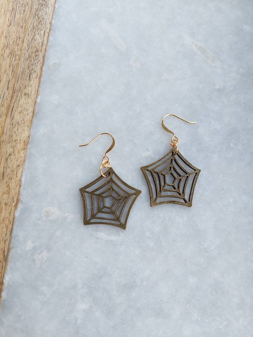 Spiderweb Earrings, Spiderweb Jewelry, Halloween Earrings, Halloween Jewelry, Halloween Costume, Costume Jewelry, Gothic Earrings