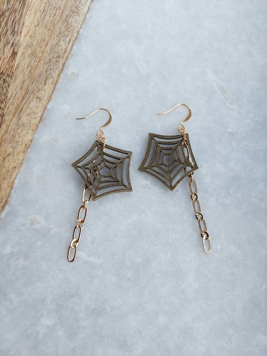 Spiderweb Earrings, Spiderweb Jewelry, Halloween Earrings, Halloween Jewelry, Halloween Costume, Costume Jewelry, Gothic Earrings