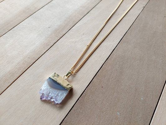 Agate Jewelry, Agate Pendant Necklace, Agate Druzy, Spring Jewelry, Crystal Necklace, Gifts for Her, Gold Jewelry, Agate Gemstone