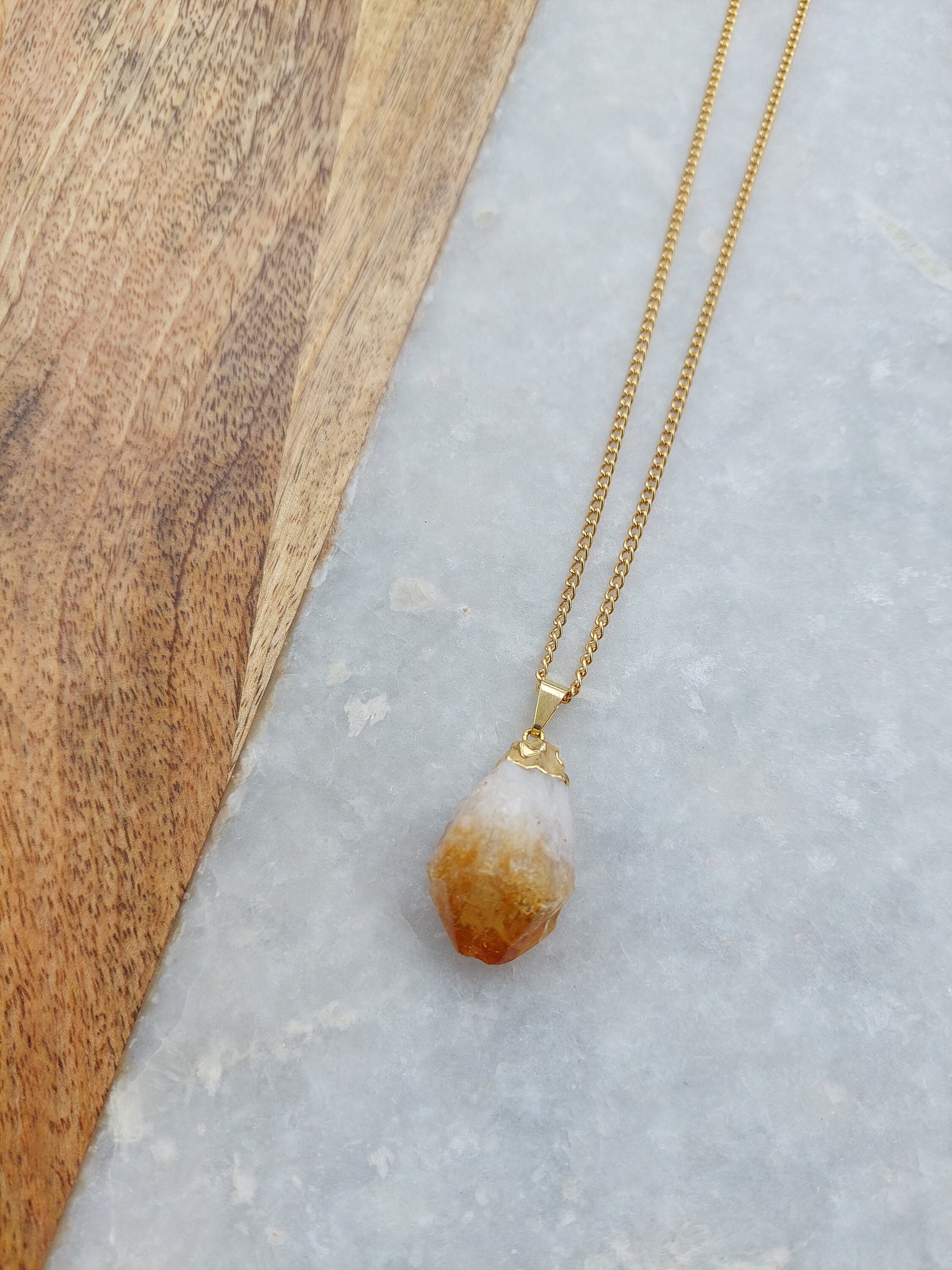 Gifts for Her, Citrine Necklace, Citrine Jewelry, Raw Cut Citrine, Orange Jewelry, Citrine Accessories, Gold Necklace