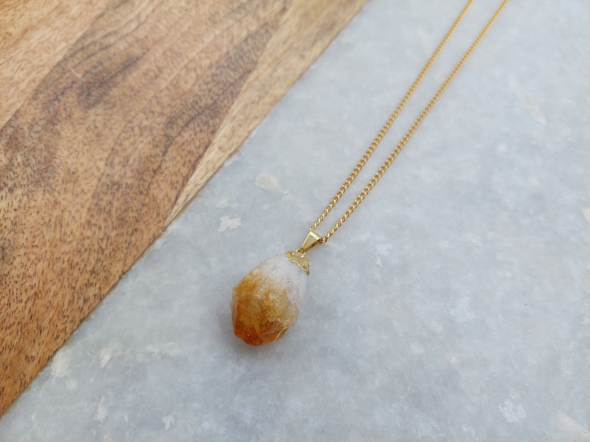 Gifts for Her, Citrine Necklace, Citrine Jewelry, Raw Cut Citrine, Orange Jewelry, Citrine Accessories, Gold Necklace