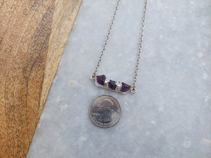 Amethyst Necklace, Amethyst Jewelry, Gifts for Her, Holiday Gifts, Natural Cut Amethyst, Semi Precious Jewelry, Amethyst Accessories